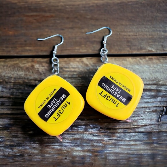 New actual working measuring tape earrings - Picture 1 of 2